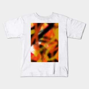 Autumn Fall Colours Abstract Orange and Yellow Graffiti Street Art Pattern 008 Kids T-Shirt